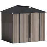 Homall Outdoor Storage Metal Shed for Tool Storage, Outdoor House for Backyard & Garden,Brown