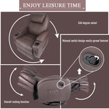 Homall Heated Swivel Rocking Recliner Chair Massage 360 Swivel Rocker Recliner Living Room Chair Home Theater Seating Heated