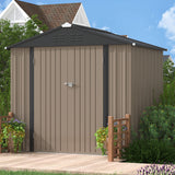 Homall Outdoor Storage Metal Shed for Tool Storage, Outdoor House for Backyard & Garden,Brown