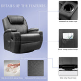 Homall Heated Swivel Rocking Recliner Chair Massage 360 Swivel Rocker Recliner Living Room Chair Home Theater Seating Heated