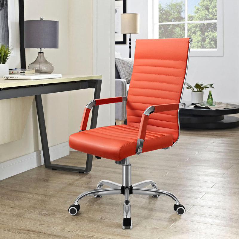 Homall Mid-Back Faux Leather Office Desk Chair Executive Conference Task Chair with Arms