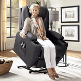 Homall Power Lift Recliner Chair PU Leather for Elderly with Massage and Heating Ergonomic