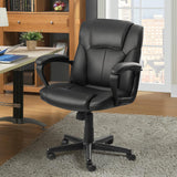 HOMALL Faux Leather Mid-Back Executive Office Desk Chair with Lumbar Support