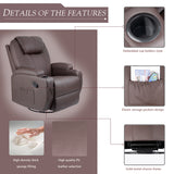Homall Heated Swivel Rocking Recliner Chair Massage 360 Swivel Rocker Recliner Living Room Chair Home Theater Seating Heated