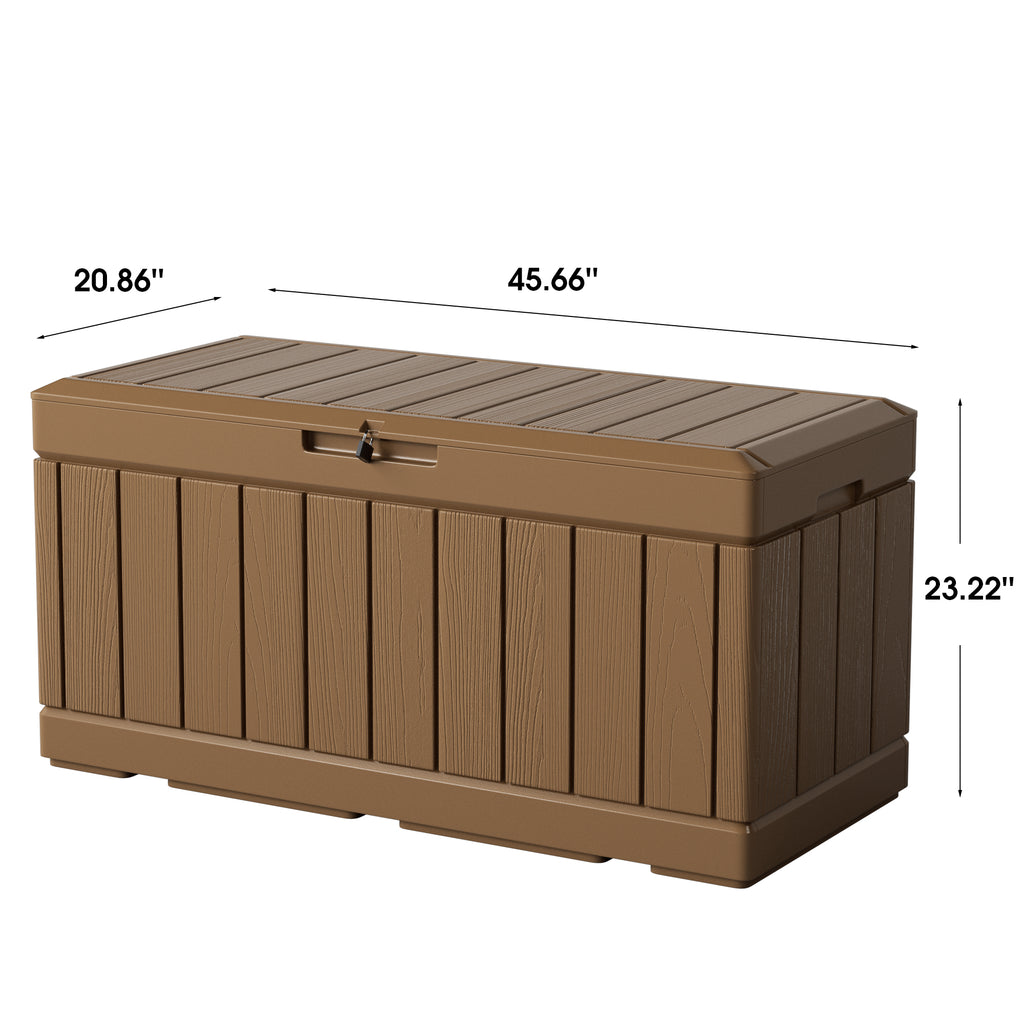 Homall 82 Gallon Outdoor Storage in Resin Deck Box 45.66in Width Lockable Deck  Box, Black 