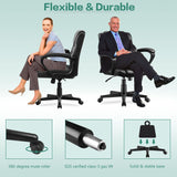 HOMALL Faux Leather Mid-Back Executive Office Desk Chair with Lumbar Support