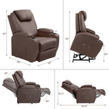 Homall Power Lift Recliner Chair PU Leather for Elderly with Massage and Heating Ergonomic