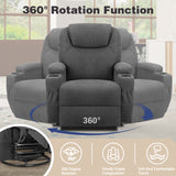 Homall Heated Swivel Rocking Recliner Chair Massage 360 Swivel Rocker Recliner Living Room Chair Home Theater Seating Heated