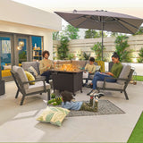 Homall 50,000 BTU Rattan Propane Outdoor Fire Pit Table with Wheels, Brown