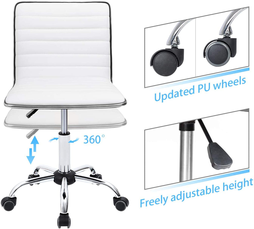Homall Mid Back Task Chair,Low Back Leather Swivel Office Chair,Comput ...