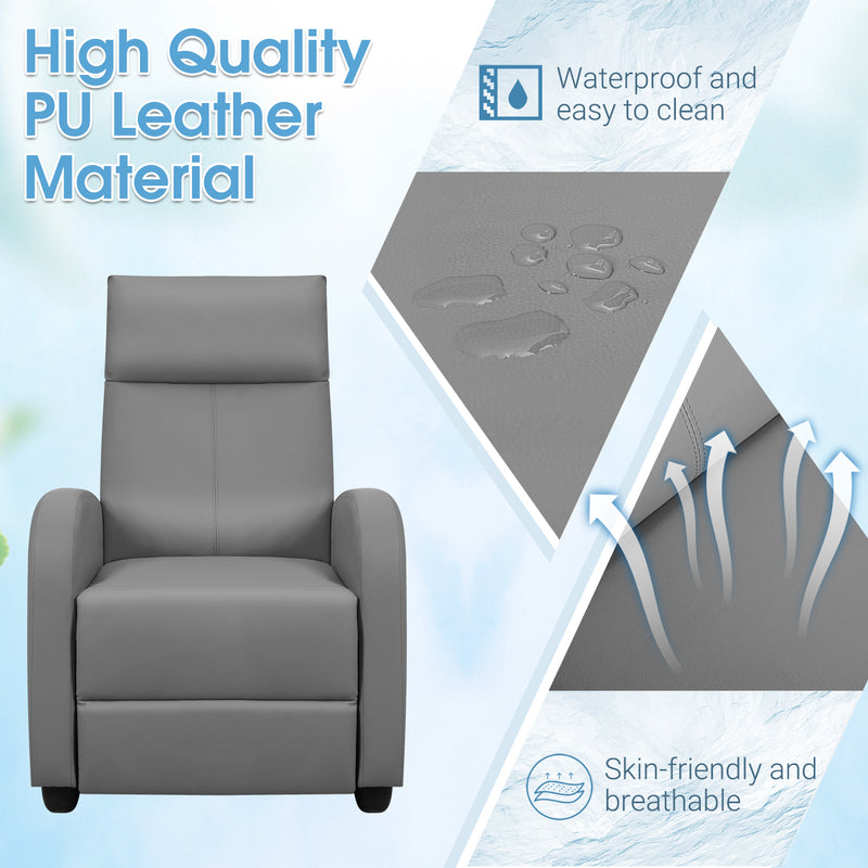 Homall Recliner Chair Padded Seat Pu Leather for Living Room Single Sofa Recliner Modern Recliner Seat Club Chair Home Theater Seating