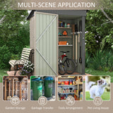 Homall Outdoor Storage Metal Shed for Tool Storage, Outdoor House for Backyard & Garden,Brown