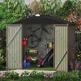 Homall Outdoor Storage Metal Shed for Tool Storage, Outdoor House for Backyard & Garden,Brown