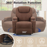 Homall Heated Swivel Rocking Recliner Chair Massage 360 Swivel Rocker Recliner Living Room Chair Home Theater Seating Heated
