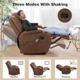 Homall Heated Swivel Rocking Recliner Chair Massage 360 Swivel Rocker Recliner Living Room Chair Home Theater Seating Heated