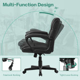 HOMALL Faux Leather Mid-Back Executive Office Desk Chair with Lumbar Support