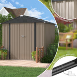 Homall Outdoor Storage Metal Shed for Tool Storage, Outdoor House for Backyard & Garden,Brown
