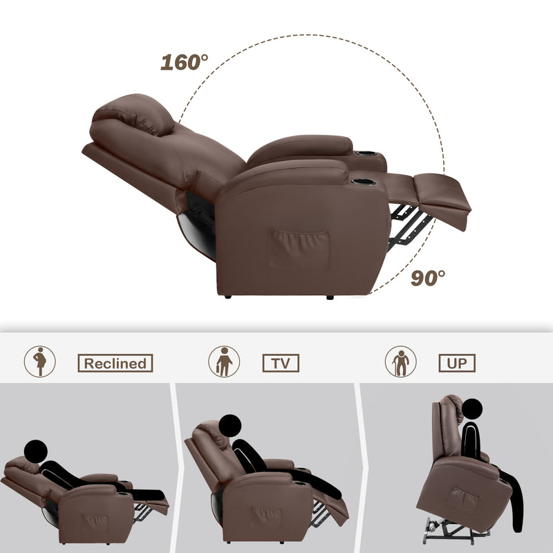 Homall Power Lift Recliner Chair PU Leather for Elderly with Massage and Heating Ergonomic