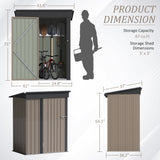 Homall Outdoor Storage Metal Shed for Tool Storage, Outdoor House for Backyard & Garden,Brown