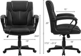 HOMALL Faux Leather Mid-Back Executive Office Desk Chair with Lumbar Support