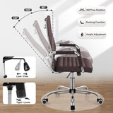 Homall Mid-Back Faux Leather Office Desk Chair Executive Conference Task Chair with Arms