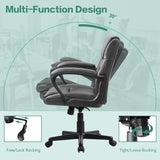 HOMALL Faux Leather Mid-Back Executive Office Desk Chair with Lumbar Support
