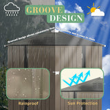 Homall Outdoor Storage Metal Shed for Tool Storage, Outdoor House for Backyard & Garden,Brown