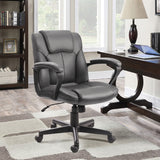 HOMALL Faux Leather Mid-Back Executive Office Desk Chair with Lumbar Support