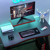 Homall Gaming Desk PC Computer Table Racing Style Home Office Desk Z Shaped Carbon Fiber Desktop Gamer Workstation with Monitor Stand Cup Holder and Headphone Hook