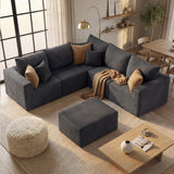 Homall Modular Corduroy Sofa, Sectional Couch with Convertible Modules, Modern Minimalist Sofa Set for Living Room, Freely Combinable Sofa Furniture
