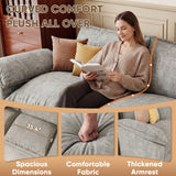 Homall 3-seat Cloud Couch L-shaped Sectional Sofa with reversible toffee chair Movable Footrest Sofa