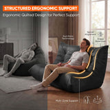 Homall Floor Sofa Bed, 2-Seater Floor Sofa Chair Lounge Chair with 2 Cup Holders, PU Leather Lazy Sofa for Living Room/Dorm Living Room