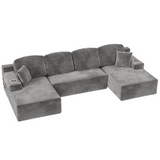 Homall 141" Cloud No Assembly Required Boneless Sectional Couch Modern Modular Sofa with U-Shapet Couches for Living Room Bedroom with Deep Seat