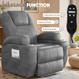 Homall power lift electric Massage recliner chair Oversized Single Sofa with Cup Holder for elderly,Black