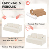 Homall Cloud Boneless Corduroy Sofa Loveseat Double-seater Couch Lounge Floor Chair for Bedroom