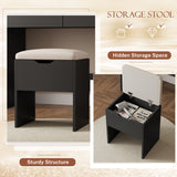 Homall Vanity Desk with 3 Colors LED Lighted Mirror, Makeup Vanity with Storage Shelves and Drawers, Vanity Table Dressing Table for Bedroom