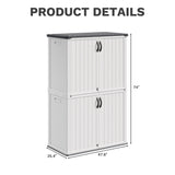 Homall 50 Cu.ft Resin Outdoor Storage Shed - Waterproof, Lockable & Sturdy Floor for Patio/Garden, White