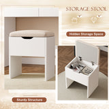 Homall Vanity Desk with 3 Colors LED Lighted Mirror, Makeup Vanity with Storage Shelves and Drawers, Vanity Table Dressing Table for Bedroom