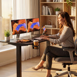 Homall 39.4" Electric Height Adjustable Standing Desk, Sit-Stand Home Office Desk with Cable Management, Cup Holder & Side Hook