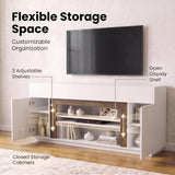 Homall 70'' TV Stand for TVs up to 80'', Modern Entertainment Center with Storage Cabinets, Open Media Shelf, Wood TV Console for Living Room