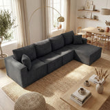 Homall Modular Corduroy Sofa, Sectional Couch with Convertible Modules, Modern Minimalist Sofa Set for Living Room, Freely Combinable Sofa Furniture