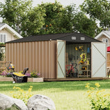 Homall 10x10ft Outdoor Metal Storage Shed with Lock, Durable Steel Backyard Shed