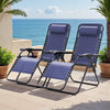 Lacoo 2 Zero Gravity Chair Patio Outdoor Foldable Lawn Lounge Chair Reclining Chair with Adjustable Pillow for Graden, Patio,Beach , Blue