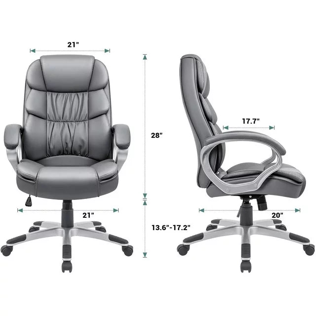 Homall High Back Office Chair, Executive Leather Desk Chair with Padded Armrests Swivel Task Chair with Lumbar Support