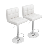 Homall Bar Stools Set of 2 Modern PU Leather Hydraulic Kitchen Counter Square Island Height Adjustable Swivel Barstool with Back