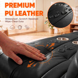 Homall Floor Sofa Bed, 2-Seater Floor Sofa Chair Lounge Chair with 2 Cup Holders, PU Leather Lazy Sofa for Living Room/Dorm Living Room