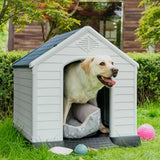 Homall Dog Kennel Plastic Dog House Indoor Outdoor for Large Dogs, 30 inch All Weather Doghouse Puppy Shelter with Air Vents, Elevated Floor Ventilate