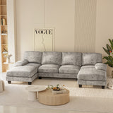 Homall U Shaped Sectional Sofa with Soft Corduroy Sofa Couch with Double Chaise for Apartments,Living Room