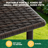Homall Outdoor & Indoor Rattan Dog Shelter with Removable Cushion, Dog House, Dog Bed with Canopy for Small/Medium Dogs