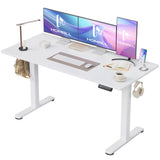 Homall Electric Standing Desk, Height Adjustable Desk with Memory Preset and Phone Stand, White